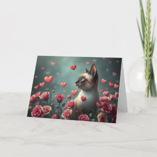 Romantic Valentines Cat Card