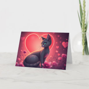 Romantic Valentines Cat Card