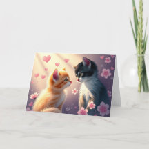 Romantic Valentines Cat Card