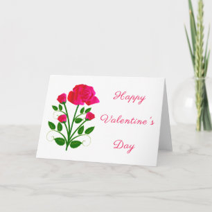 Romantic Valentine's Day Card Pink Rose Love