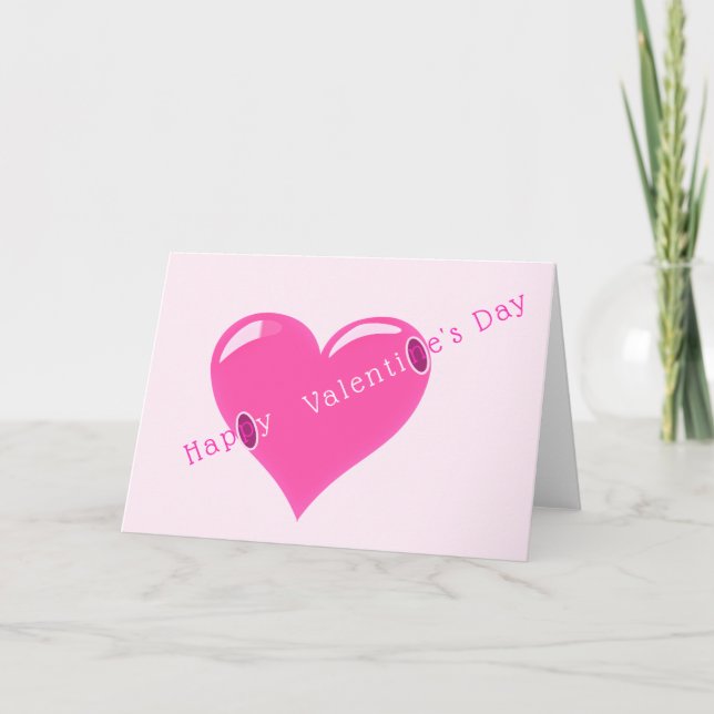 Romantic Valentine's Day Card with Heart Love (Front)