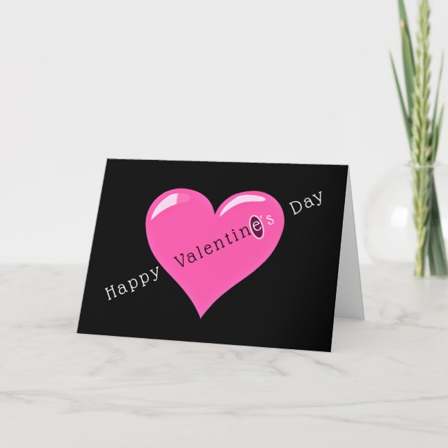 Romantic Valentine's Day Card with Pink Love Heart (Front)
