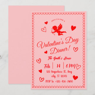 Romantic Valentine's Day Dinner Invitation