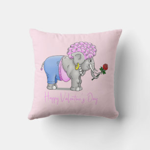 Romantic Valentine's Day Elephant Cushion