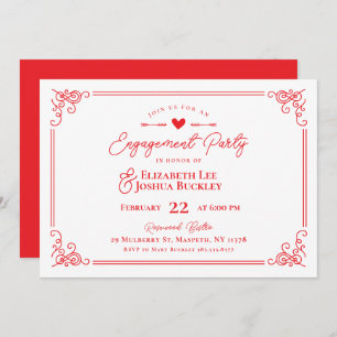 Romantic Valentine's Day Engagement Party Invitation