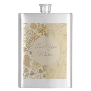 Romantic , Valentine's Day, Love you More Hip Flask