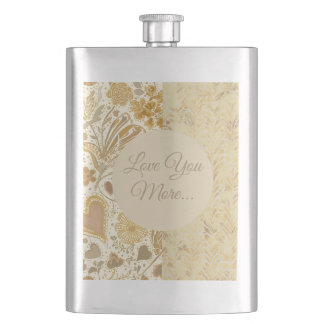 Romantic , Valentine's Day, Love you More Hip Flask
