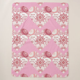 Romantic Valentine's Day Mandala Sherpa Blanket