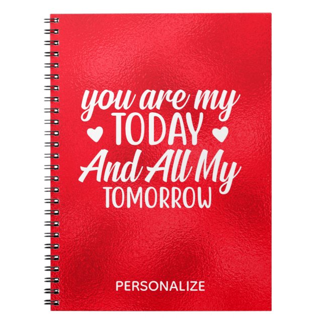 Romantic Valentine's Day Notebook For Couples (Front)