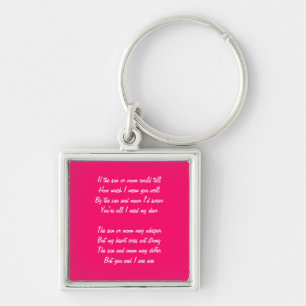Romantic Valentine's day poem Key Ring