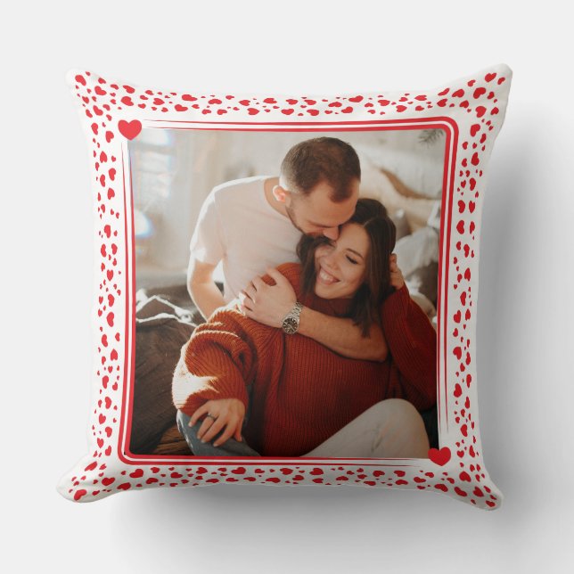 Romantic Valentine's Day Red Heart Cushion (Front)