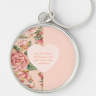 Romantic Valentine's Day with Lovely Roses Paper P Key Ring