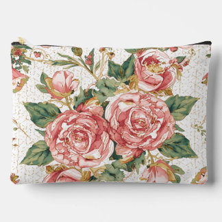 Romantic Valentine's Day with Lovely Roses,Pink Accessory Pouch