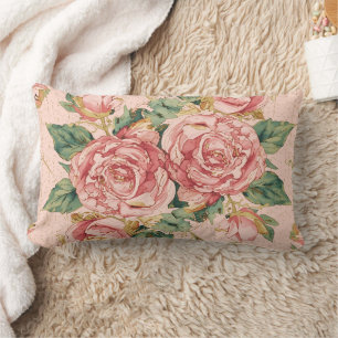 Romantic Valentine's Day with Lovely Roses,Pink Lumbar Cushion
