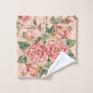 Romantic Valentine's Day with Lovely Roses,Pink Wash Cloth