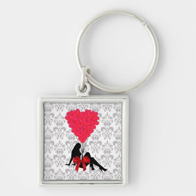 Romantic Valentines design Key Ring (Front)