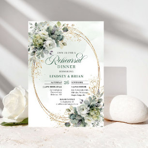 Romantic Vibes Rehearsal Dinner Watercolor Boho  Invitation