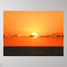 Romantic View, Beautiful Sunset in Pacific Ocean