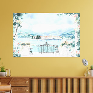 Romantic View of Lake Como Canvas Print
