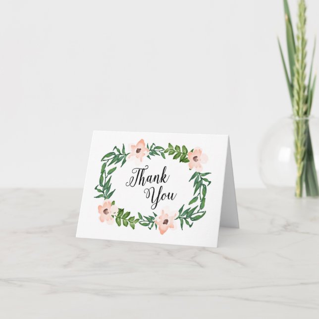 Romantic Vines Thank You Note Card (Front)