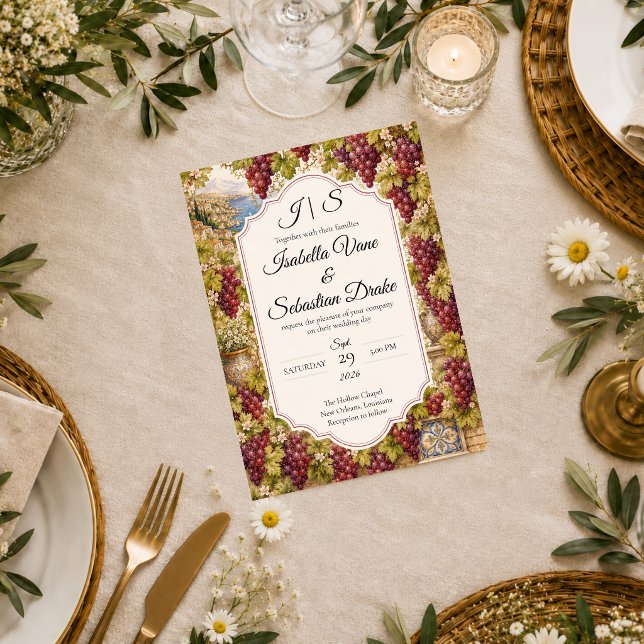 Romantic Vineyard Wedding Invitation (Creator Uploaded)