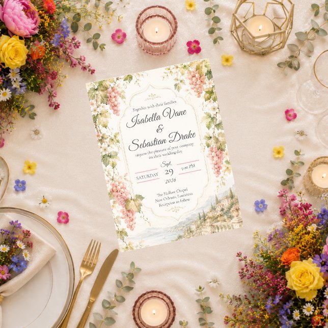 Romantic Vineyard Wedding Invitation (Creator Uploaded)