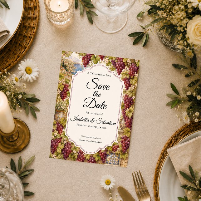 Romantic Vineyard Wedding Save The Date (Creator Uploaded)