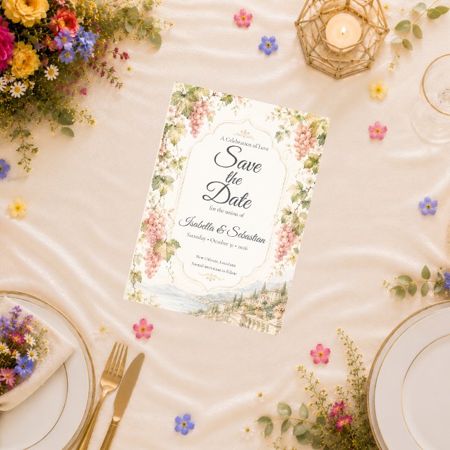 Romantic Vineyard Wedding Save The Date (Creator Uploaded)