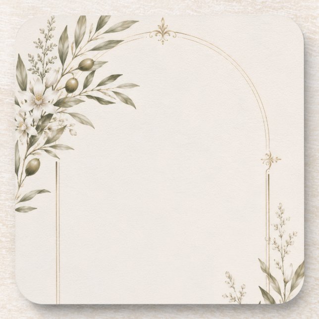 Romantic Vineyard Wedding Stationery  Coaster (Front)