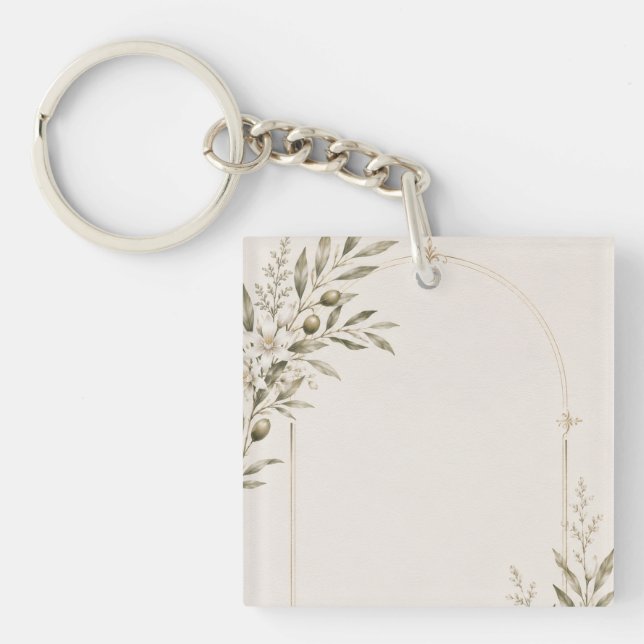 Romantic Vineyard Wedding Stationery  Key Ring (Front)