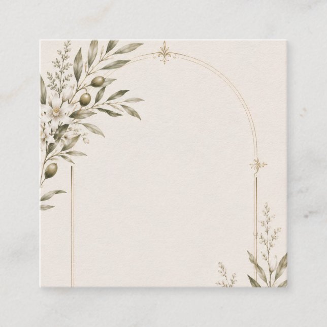 Romantic Vineyard Wedding Stationery  Square Business Card (Front)