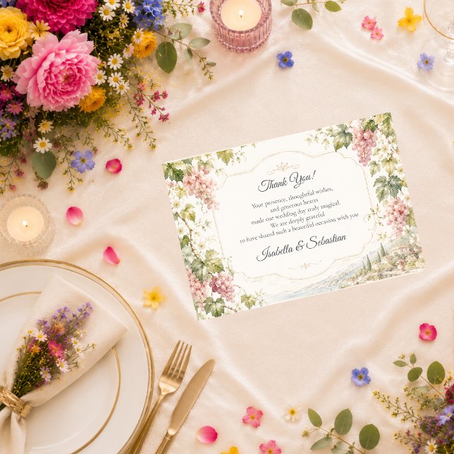 Romantic Vineyard Wedding Thank You Card (Creator Uploaded)