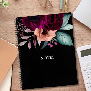 Romantic Vintage Boho Purple Flowers  Notebook