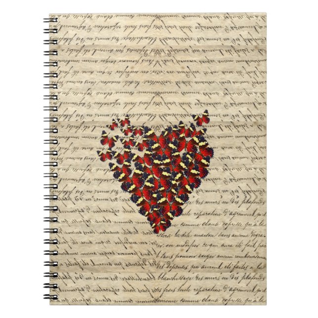 Romantic Vintage butterfies Notebook (Front)