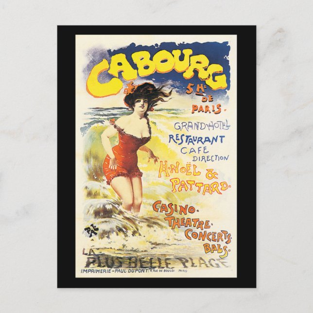 Romantic Vintage Cabourg Travel Holiday Poster (Front)
