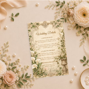 Romantic Vintage Calla Lily Wedding Enclosure Card