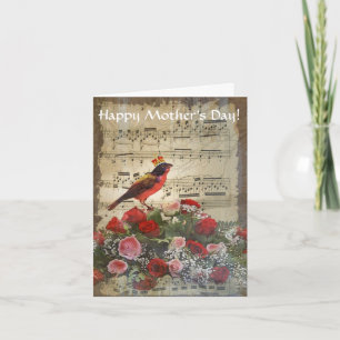 Romantic vintage collage mothers day card
