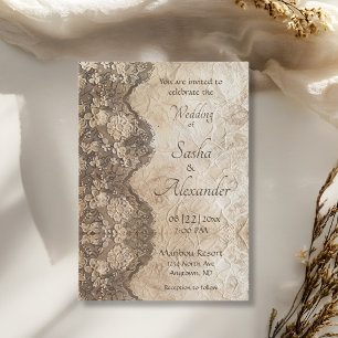 Romantic Vintage Country Lace Invitation