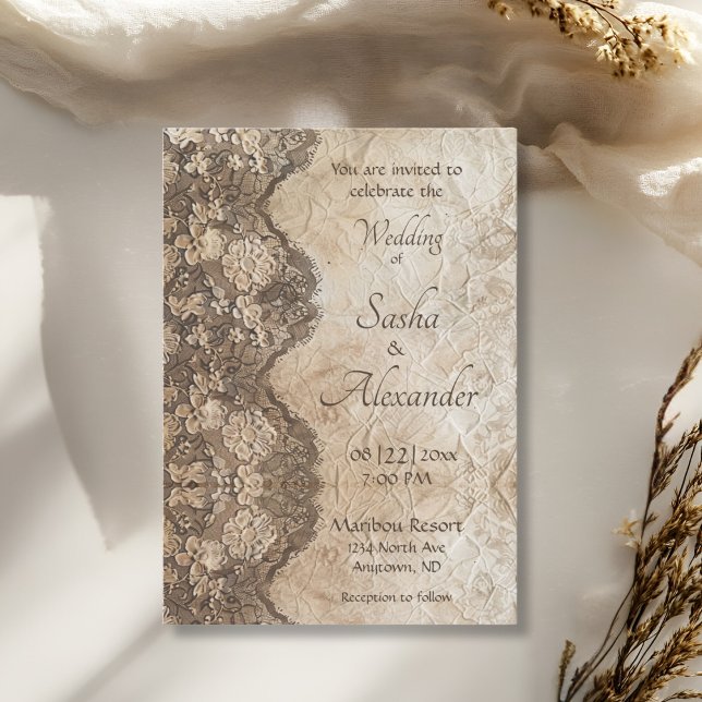 Romantic Vintage Country Lace Invitation (Creator Uploaded)