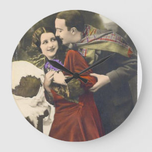 Romantic Vintage Couples - Photography Large Clock