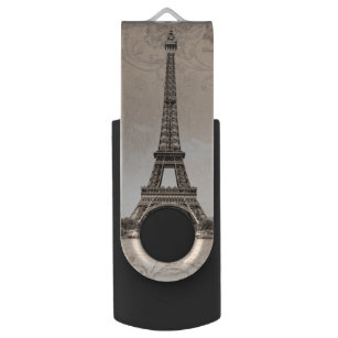 Romantic Vintage Eiffel Tower USB Flash Drive