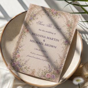 Romantic Vintage Floral Arch Save The Date