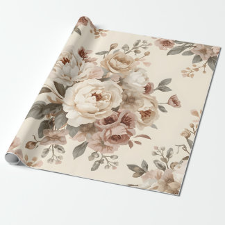 Romantic Vintage Floral Bouquet Pattern Wrapping Paper