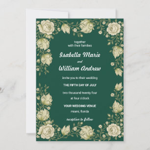 Romantic Vintage Floral Garden Wedding Invite