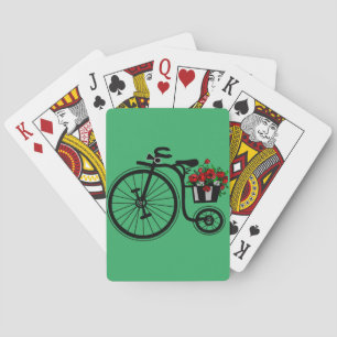 Romantic Vintage Flowers Bike - Lucky Playing Cards