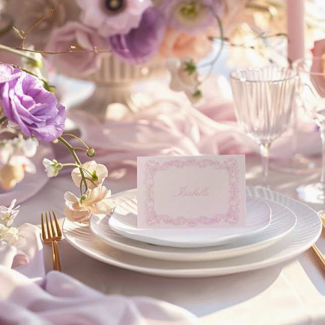 Romantic Vintage Frame Bridal Shower Place Card (Romantic Vintage Frame Bridal Shower Place Card)