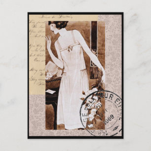 Romantic Vintage French Style Postcard