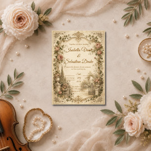 Romantic Vintage Garden Wedding Invitation