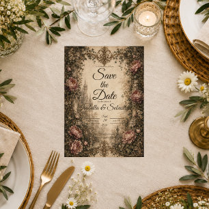 Romantic Vintage Gothic Wedding Save The Date