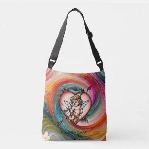 Romantic Vintage Heart Ink Crossbody Bag